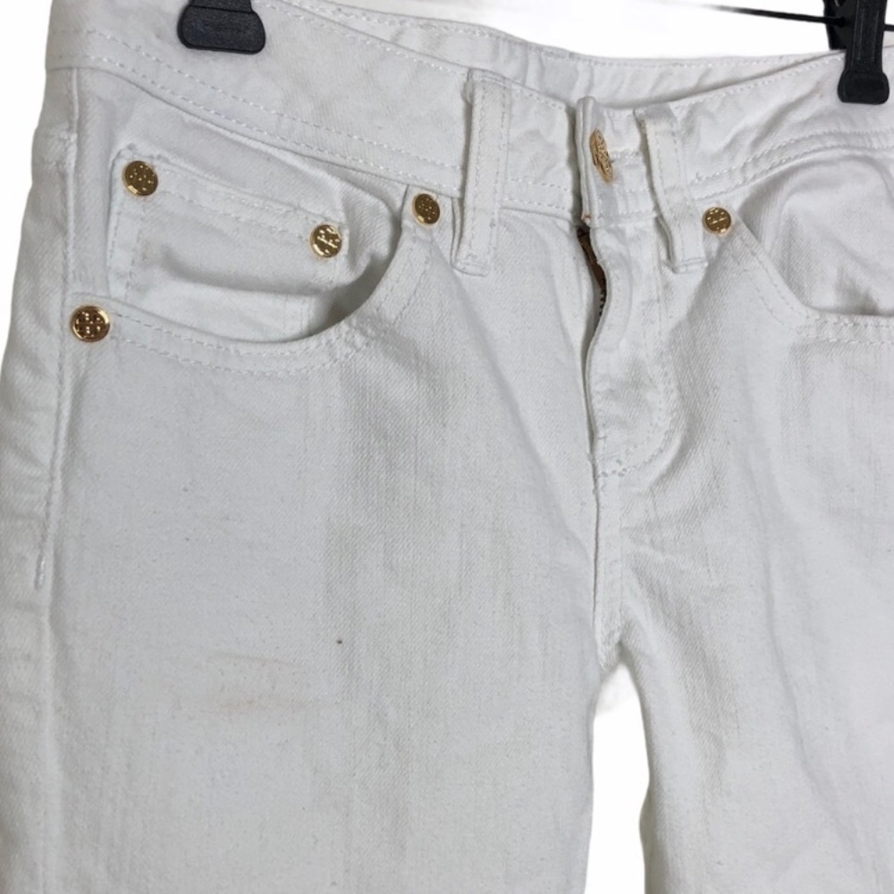 Tory Burch Classic Boot White Jeans 25 (E1) - Picture 5 of 16